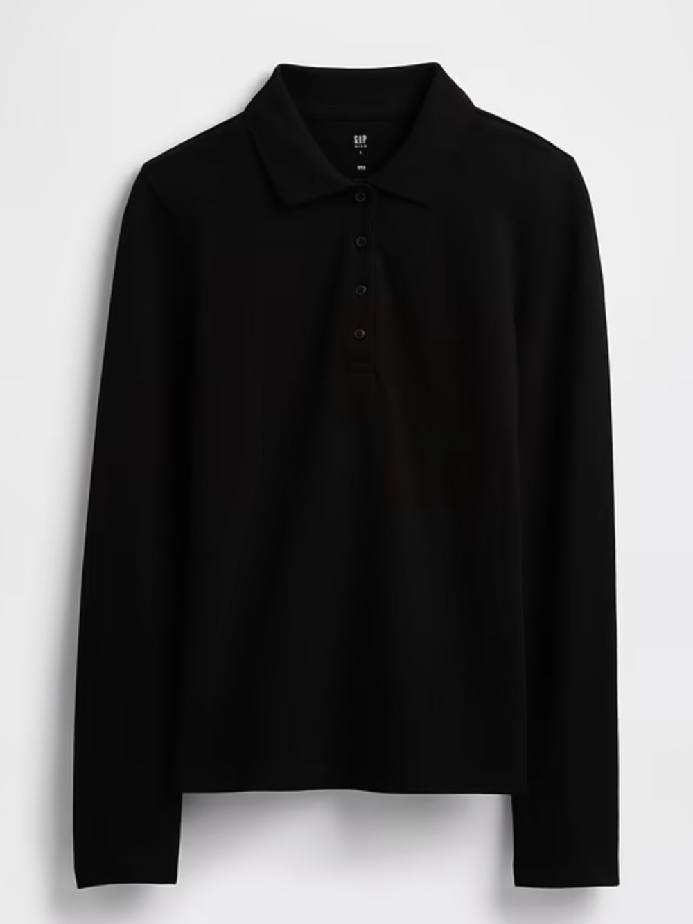 🆕 Gap Kids Uniform Stretch Pique Polo Shirt Long Sleeve Black Large L (10)